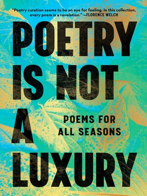 cover image of Poetry Is Not a Luxury